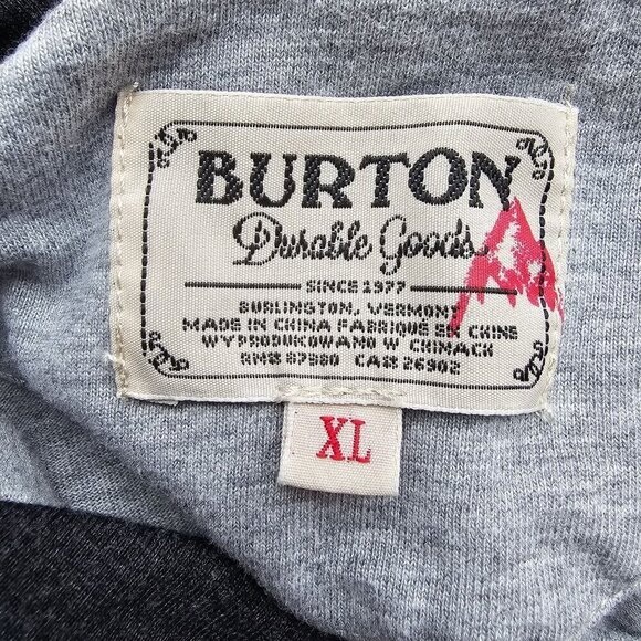 Burton Mens Hoodie Gray & Black Long Sleeve Pullover, Burton Graphic, Size XL - Picture 4 of 10
